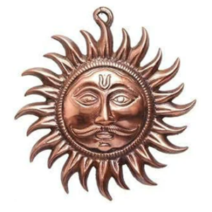 Copper Made Hanging Sun Idol Copper Hanging Surya Idol for Vastu, Good Luck, Success and Prosperity