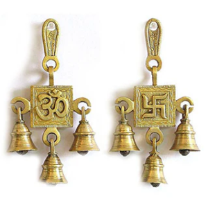 Metalcraft Brass Hanging Bell (OM + Swastik)