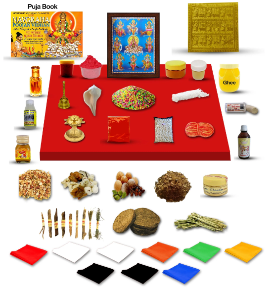 Navgraha Puja Kit / Navgraha (9 Planets) Pujan Samagri For Pooja Hindu Religion Festival