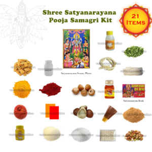 Sri Satyanarayana Swamy Vratham Pooja Samagri Kit, Contains 21 Items Kit for Pooja, Temple, Gifting Purpose